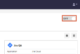 The ON/OFF toggle on the Integrations dashboard is set to OFF.
