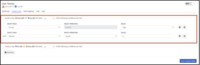 The Creation rules tab displays the result of the rules you just created.