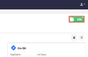 The ON/OFF toggle on the Integrations dashboard is set to ON.