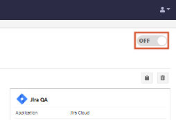 The integration switch is toggled to OFF.