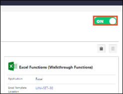The ON/OFF toggle on the Integrations dashboard is set to ON.