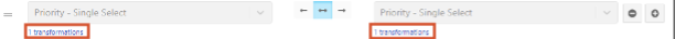 The Field Mappings tab displays two columns, with the Transformations link highlighted in each column.