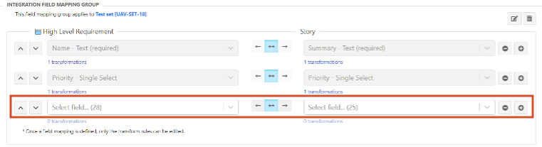 The Field Mappings tab displays two columns and multiple rows, one of which is highlighted.